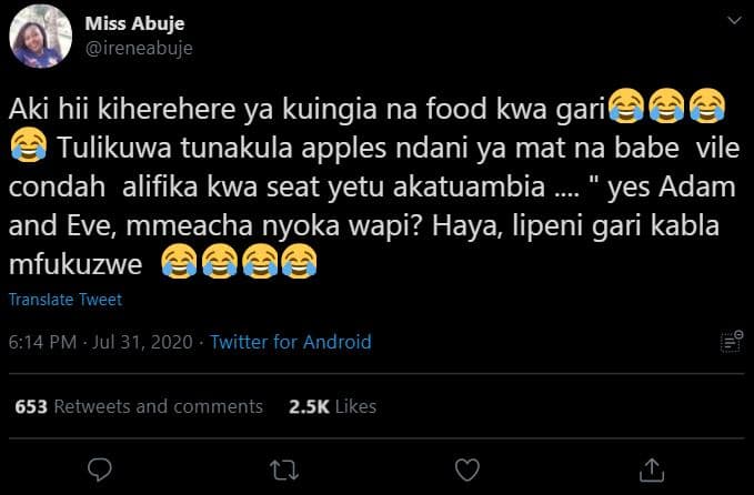 Miss abuje ireneabuje aki hii kiherehere ya kuingia na food kwa garic tulikuwa t