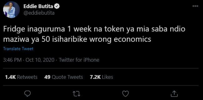 Eddie butita eddiebutita fridge inaguruma week na token ya mia saba ndio maziwa