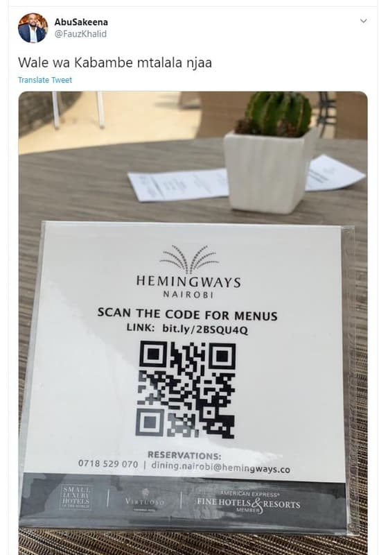 Abusakeena fauzkhalid wale wa kabambe mtalala njaa translete tweet hemingways n