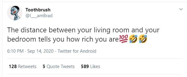 Toothbrush ambrad the distance between your living room and your bedroom tells y