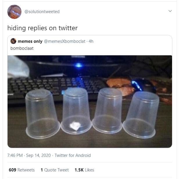 Solutiontweeted hiding replies on twitter memes only memesxbomboclat bomboclaat