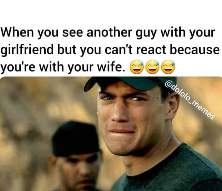 When you see another guy with your girlfriend but you can't react because youre