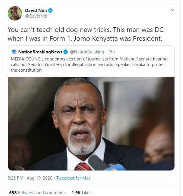 David ndii davidndii you can't teach old dog new tricks. this man was dc when wa