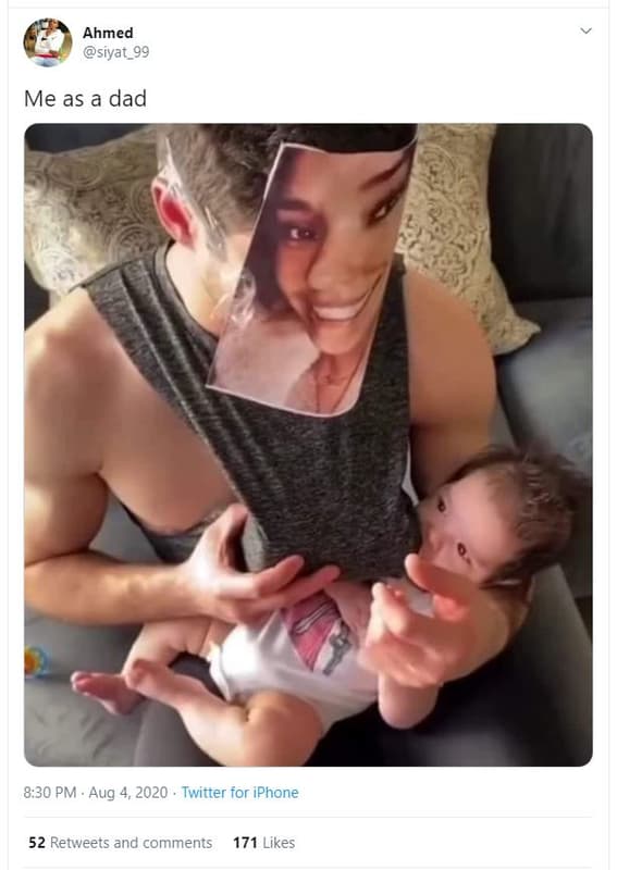 Ahmed siyat_99 me as a dad 8.30 pm aug 4, twitter for iphone 52 retweets and com