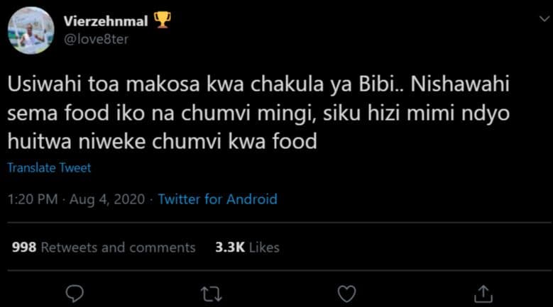 Vierzehnmal lovebter usiwahi toa makosa kwa chakula ya bibi_ nishawahi sema food