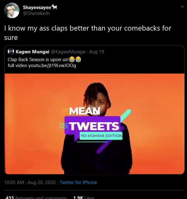 Shayeesayee 1 7 shetalketh know my ass claps better than your comebacks for sure