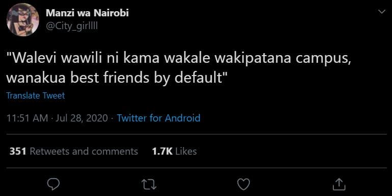 Manzi wa nairobi city_girllll walevi wawili ni kama wakale wakipatana campus, wa