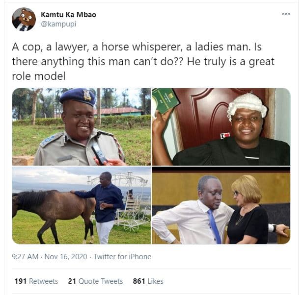 Kamtu ka mbao kampupi a cop a lawyer a horse whisperer, a ladies man. is there a