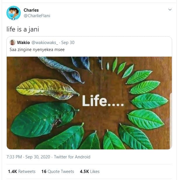 Charles charlieflani life is a jani wakio wakiowaks sep 30 saa zingine nyenyekea