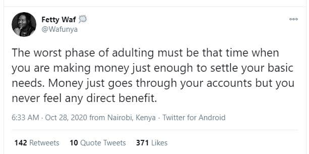 Fetty waf wafunya the worst phase of adulting must be that time when you are mak