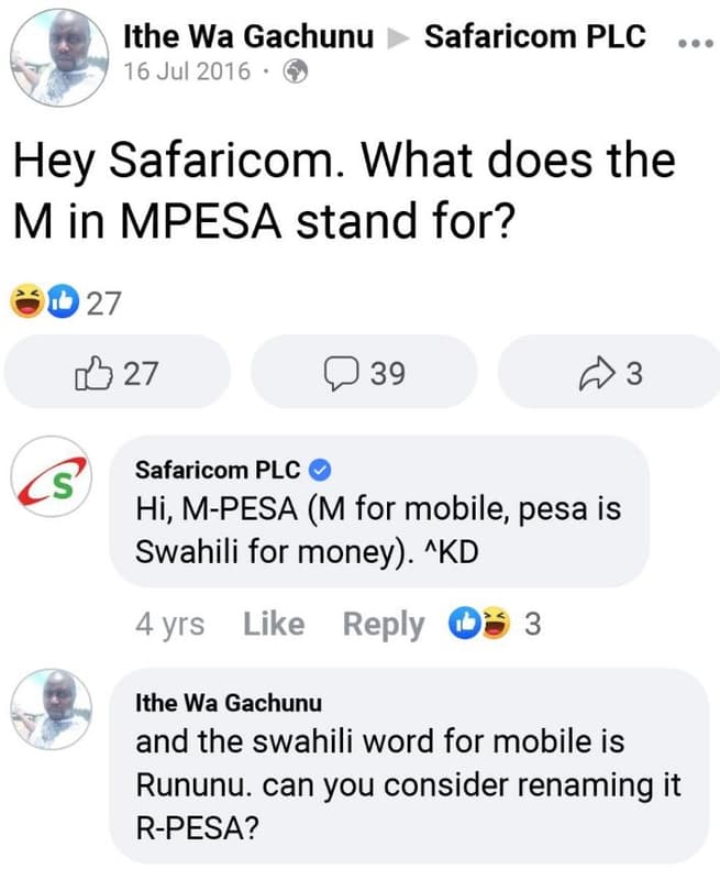 Ithe wa gachunu 16 jul safaricom plc hey safaricom. what does the min mpesa stan