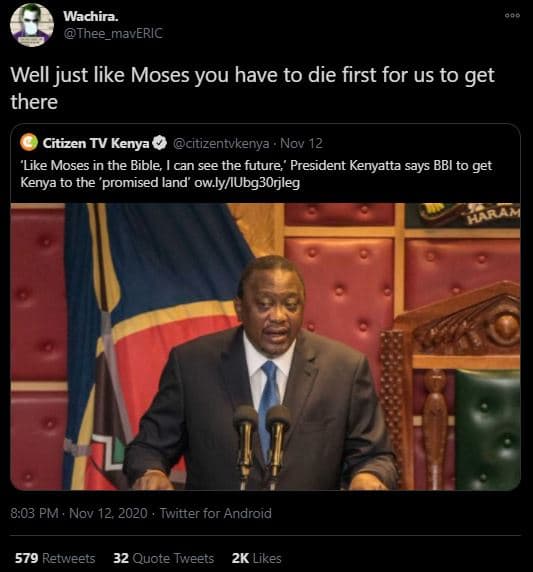 Wachira. thee_maveric well just like moses you have to die first for us to get t