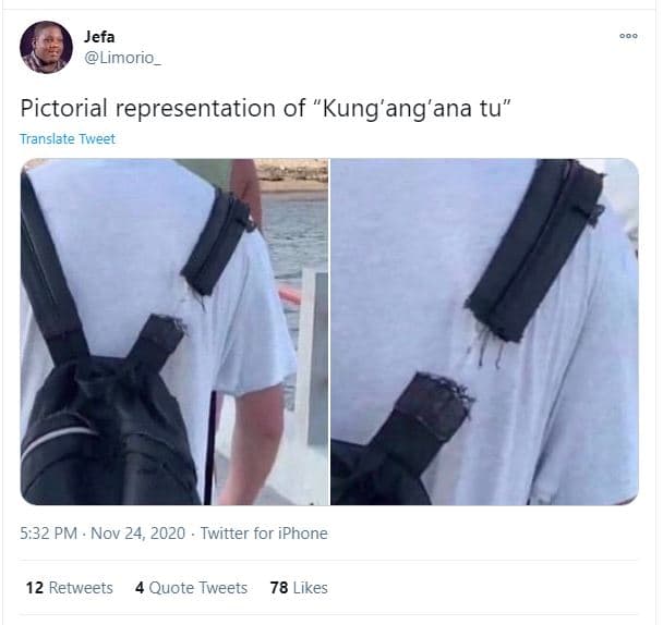 Jefa limorio_ pictorial representation of kung'ang'ana tu translate tweet 5.32 p