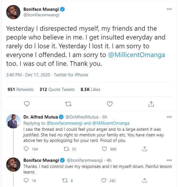 Boniface mwangi bonlfacemwangı yesterday disrespected myself my friends and the