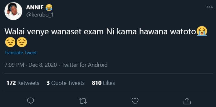 Annie kerubo _ walai venye wanaset exam ni kama hawana watoto translate tweet 7.