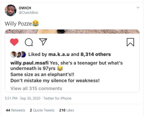 Owich owichbrio willy pozze liked by ma.k.a.u and 8,314 others willy.paul.msafi