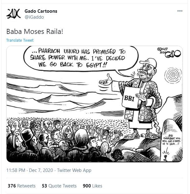 Aan gado cartoons igaddo baba moses raila! translate tweet pharaoh uhupu has prq