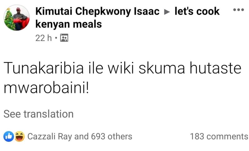 Kimutai chepkwony isaac let's cook kenyan meals 22 h tunakaribia ile wiki skuma