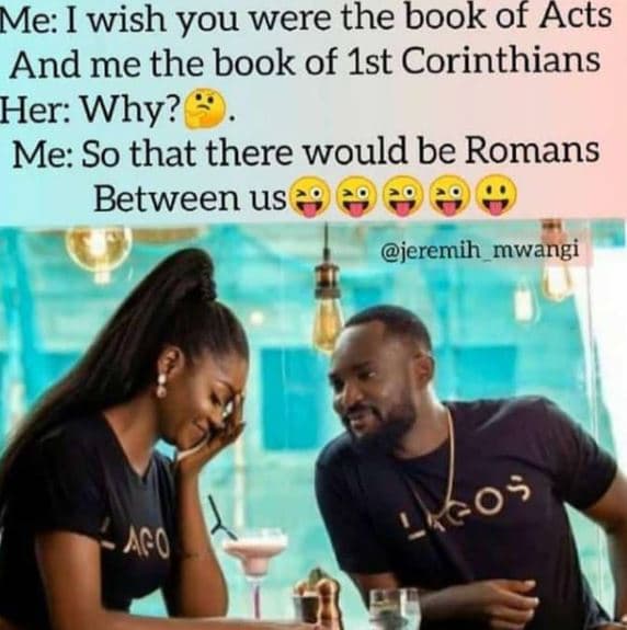 Me i wish you were the book of acts and me the book of 1st corinthians her why?