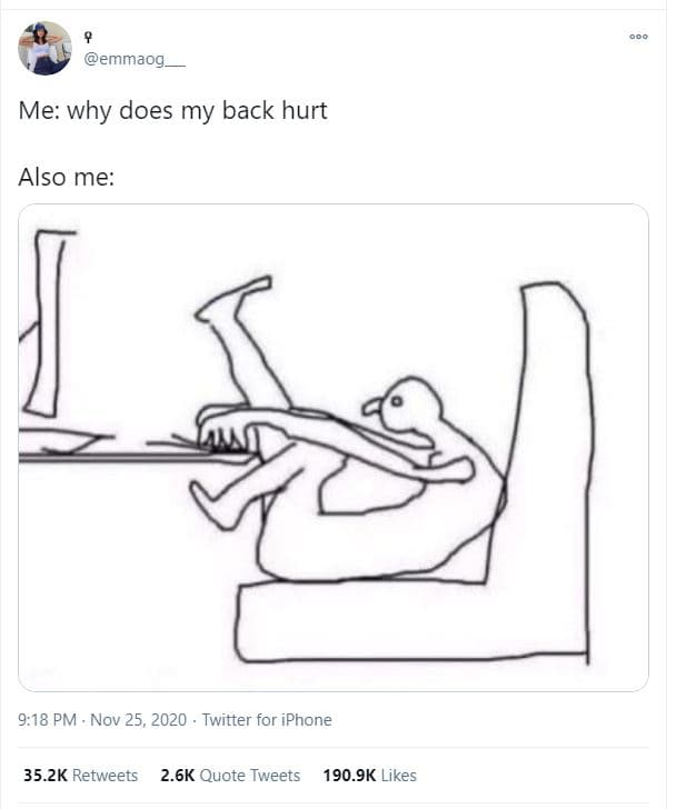 Emmaog me why does my back hurt also me 9,18 pm nov 25, twitter for iphone 35.2k