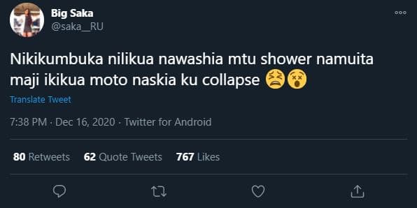 Big saka saka ru nikikumbuka nilikua nawashia mtu shower namuita maji ikikua mot