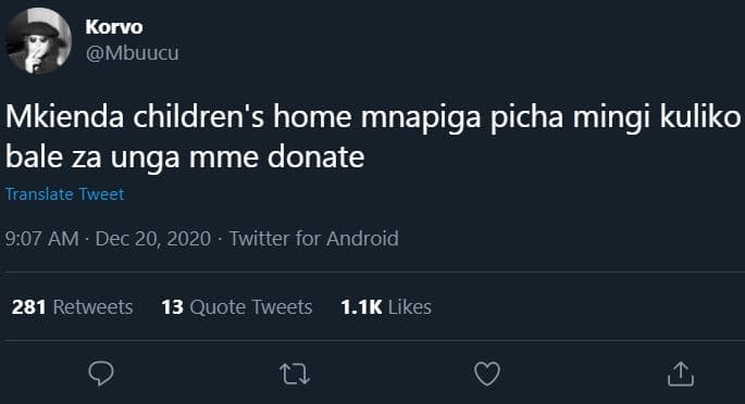 Korvo mbuucu mkienda children's home mnapiga picha mingi kuliko bale za unga mme