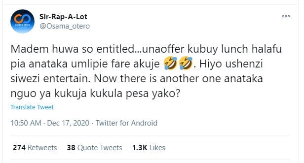 Sirrapalot osama_otero madem huwa so entitled.unaoffer kubuy lunch halafu pia an