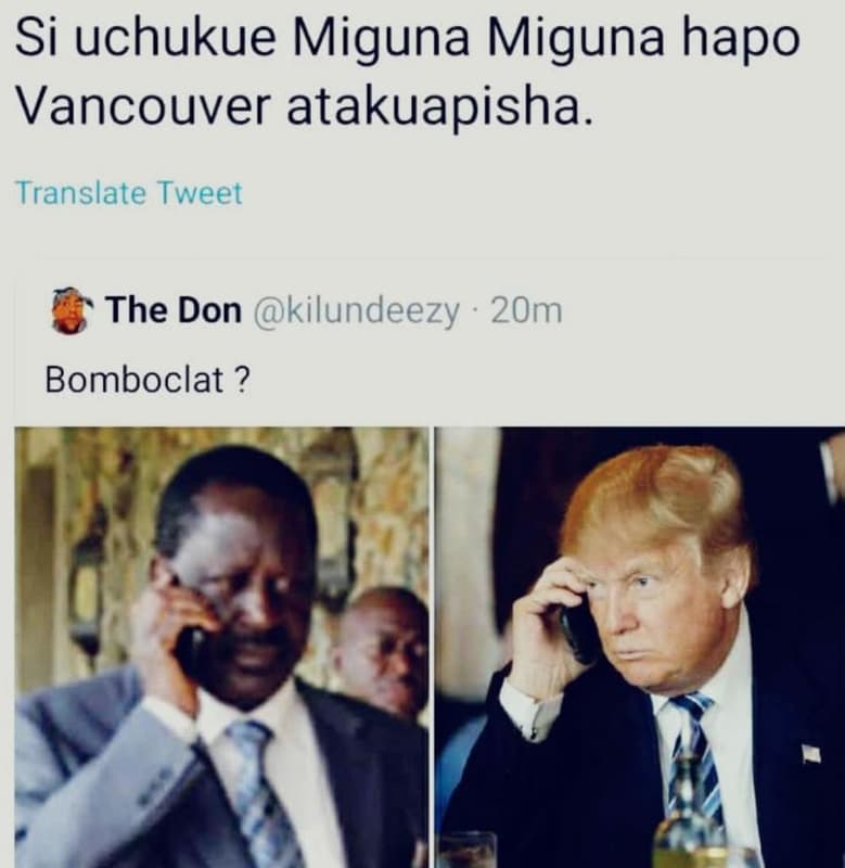 Si uchukue miguna miguna hapo vancouver atakuapisha translate tweet the don kilu