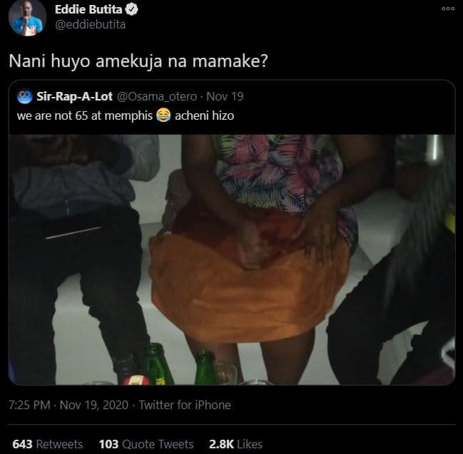 Eddie butita eddiebutita nani huyo amekuja na mamake? sirrapalot osama_otero nov