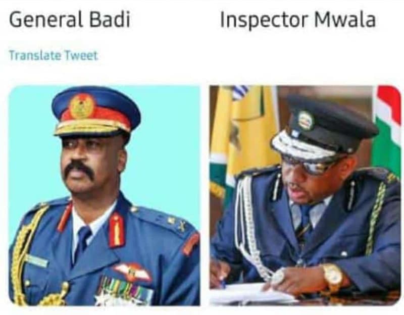 General badi inspector mwala translzte iweet