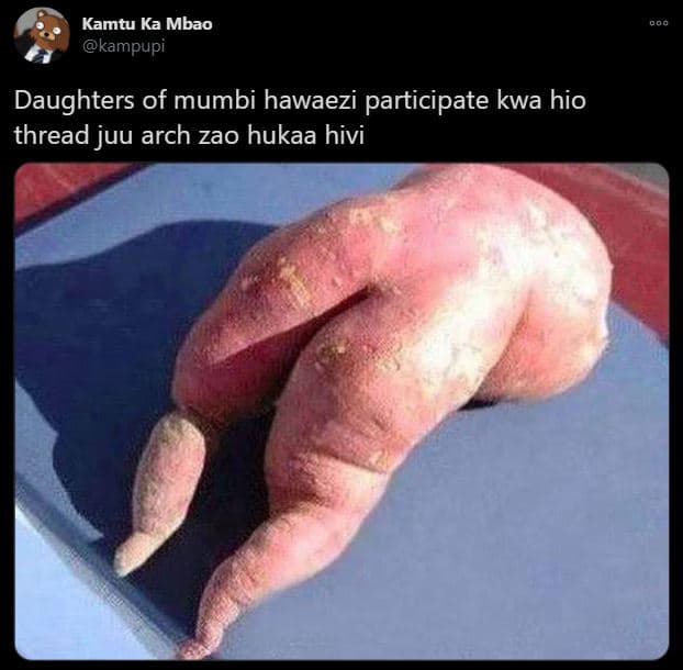 Kamtu ka mbao kampupi daughters of mumbi hawaezi participate kwa hio thread juu