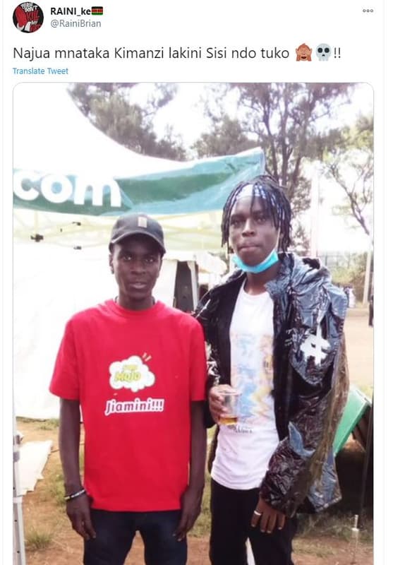 Raini_ke rainibrian najua mnataka kimanzi lakini sisi ndo tuko translate tweet k