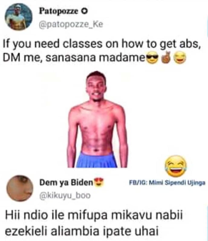 Palopozze 0 patopozze_ke if you need classes on how to get abs, dm me, sanasana