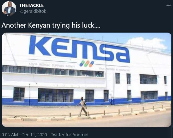 Thetackle geraldbitok 000 another kenyan trying his luck. kemsa 9.03 am dec 11,