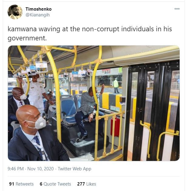 Timoshenko kianangih kamwana waving at the noncorrupt individuals in his governm