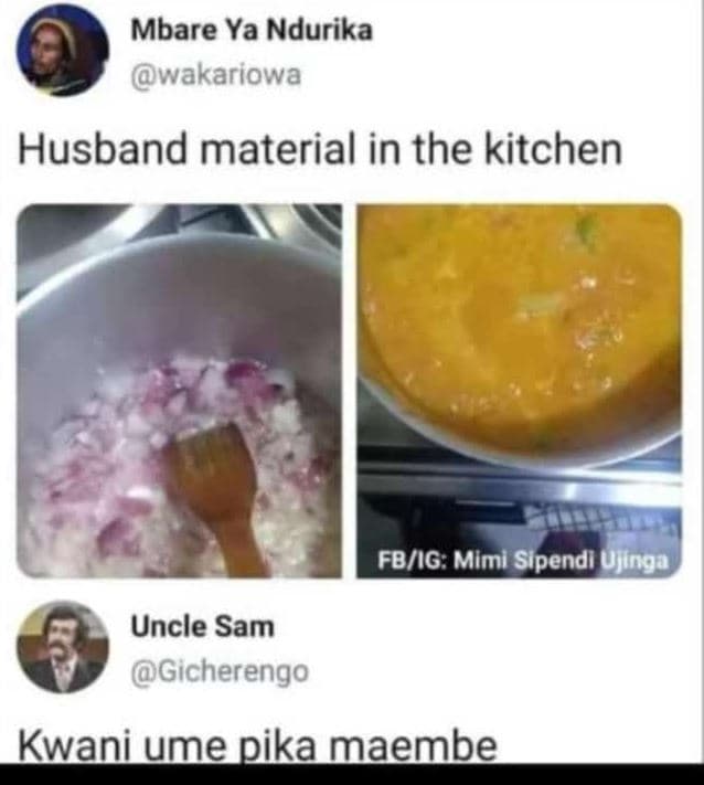 Mbare ya ndurika wakariowa husband material in the kitchen fbig mlmi sipendi ujj