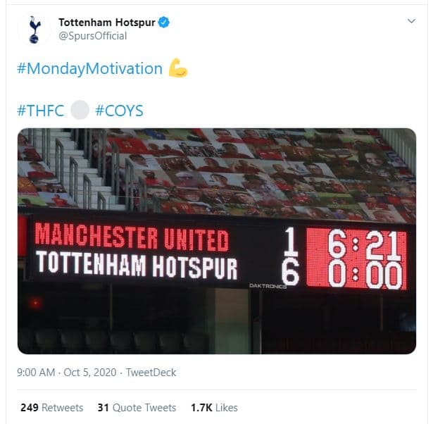 Tottenham hotspur spursofficial mondaymotivation thfc coys mahghester uhited 6 6