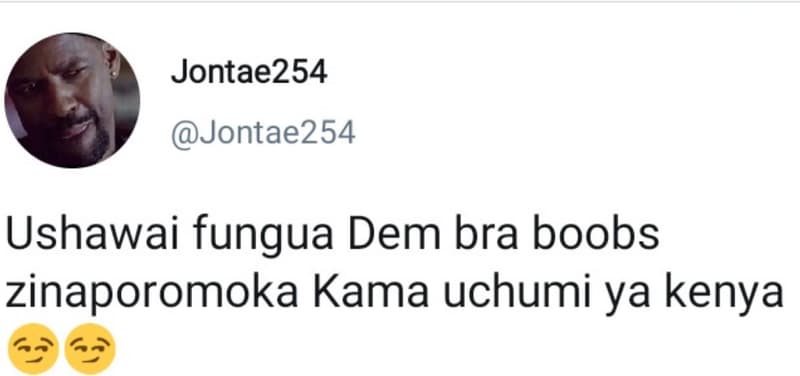 Jontae254 jontae254 ushawai fungua dem bra boobs zinaporomoka kama uchumi ya ken