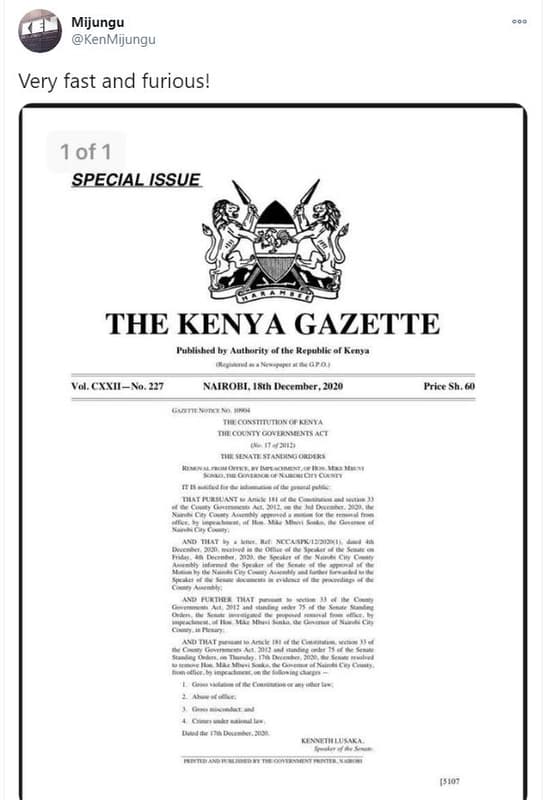 Mijungu kenmijungu very fast and furious! 1 of special_issue the kenya gazette u