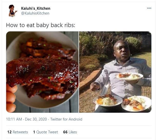 Kaluhi's_kitchen kaluhiskitchen how to eat baby back ribs 10.71 am dec 30, twitt