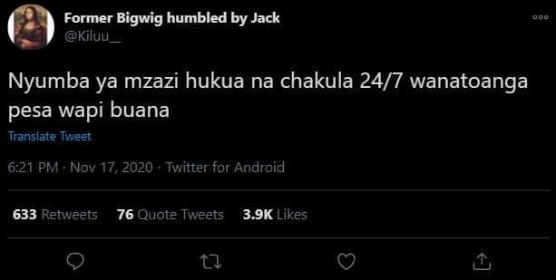 Former bigwig humbled by jack kiluu nyumba ya mzazi hukua na chakula 247 wanatoa