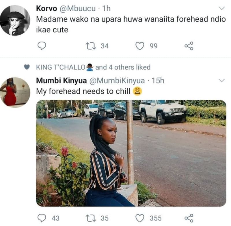Korvo mbuucu ih madame wako na upara huwa wanaiita forehead ndio ikae cute 27 34