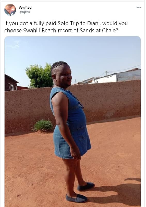 Verified njiiru if you got a fully paid solo trip to diani, would you choose swa