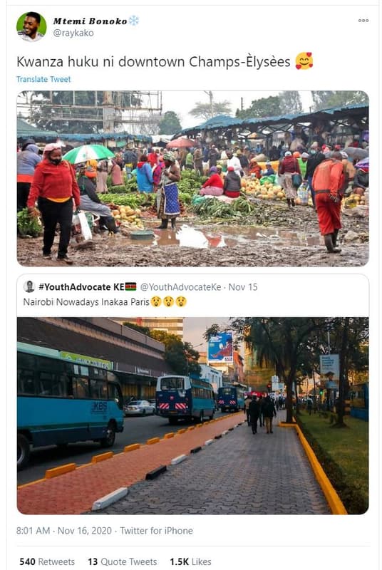 Mtemi bonoko raykako kwanza huku ni downtown champselysèes translate tweet youth