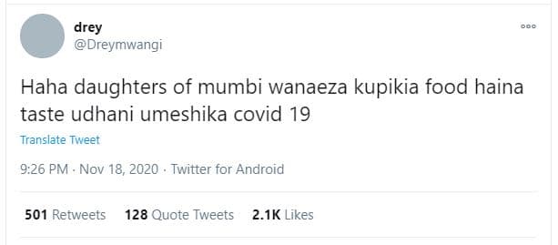 Drey dreymwangi haha daughters of mumbi wanaeza kupikia food haina taste udhani