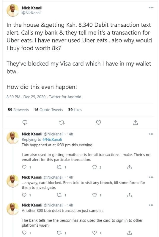 Nick kanali nickanali in the house getting ksh. 8,340 debit transaction text ale