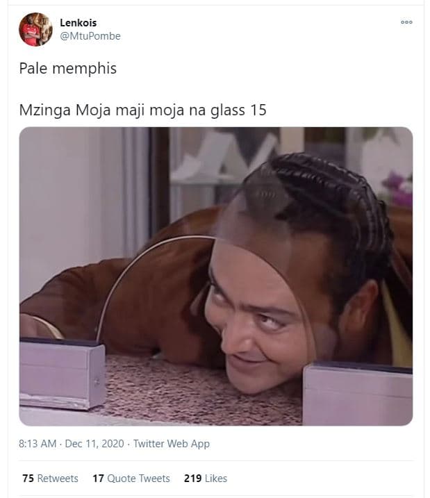 Lenkois mtupombe pale memphis mzinga moja maji moja na glass 15 8,13 am dec 11,