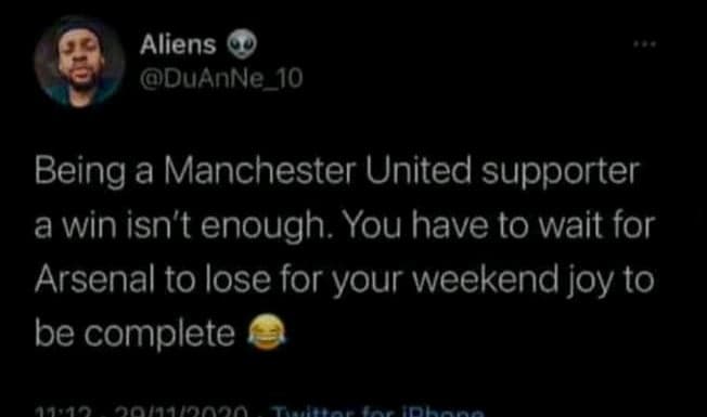 Aliens duanne_10 being a manchester united supporter a win isn't enough. you hav