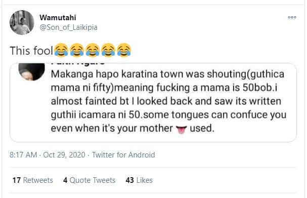 Wamutahi son_of_laikipia this foole e makanga hapo karatina town was shoutinggut