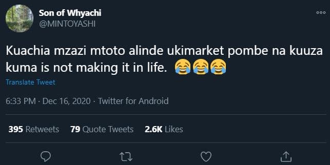 Son of whyachi mintoyashi kuachia mzazi mtoto alinde ukimarket pombe na kuuza ku